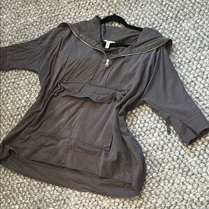 Zara Charcoal Grey Oversized Block Sweatshirt Size Small